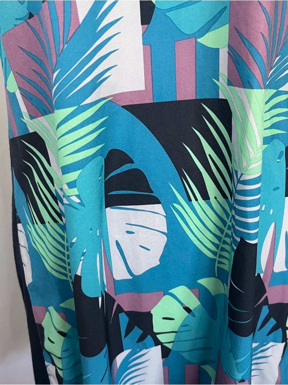 Smartwool Women's Merino Sport Tank Dress Tropical Pattern Green/Blue Size Med - Picture 5 of 10